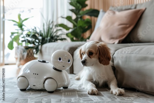 A futuristic companion: an AI smart pet blending technology and companionship seamlessly photo