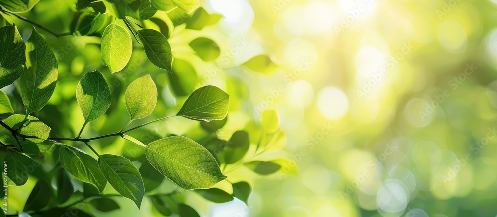 Close up of lush green leaves with bright sunlight creating a natural and beautiful blurred background suitable for a copy space image Close up of lush green leaves with bright sunlight creating a natural and beautiful blurred background suitable for a copy space image