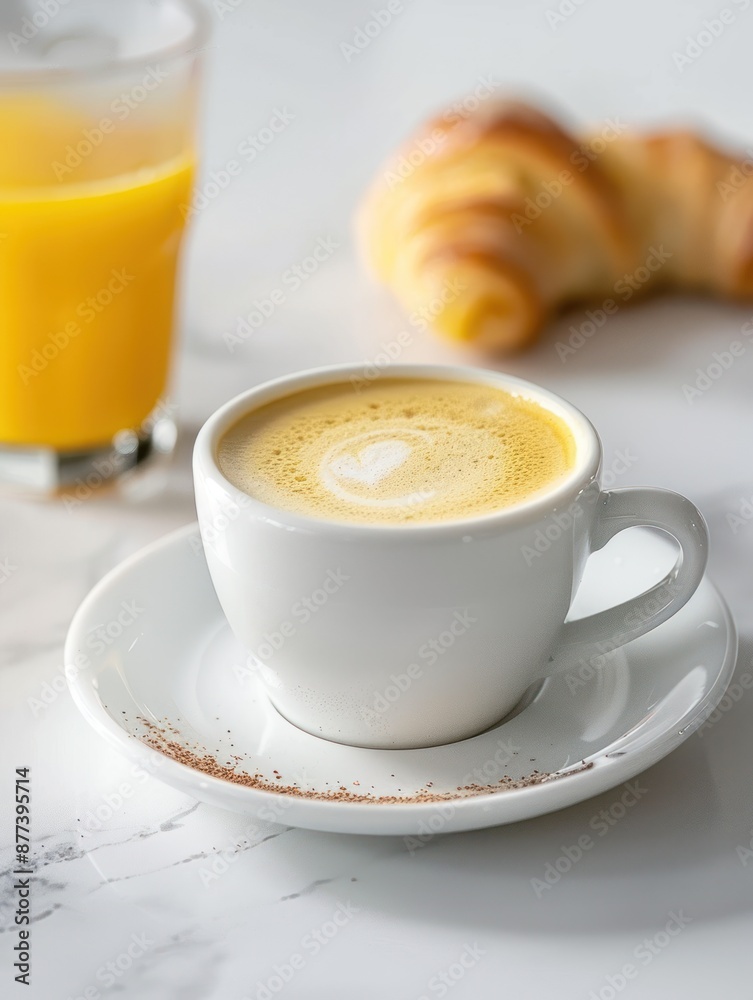 Coffee with Croissant and Orange Juice Coffee with Croissant and Orange Juice