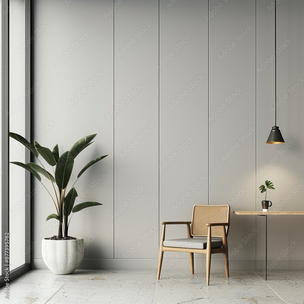 modern office interior with table and chairs in front of the empty wall modern office interior with table and chairs in front of the empty wall