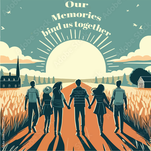 International Friends Day, friends memories illustration