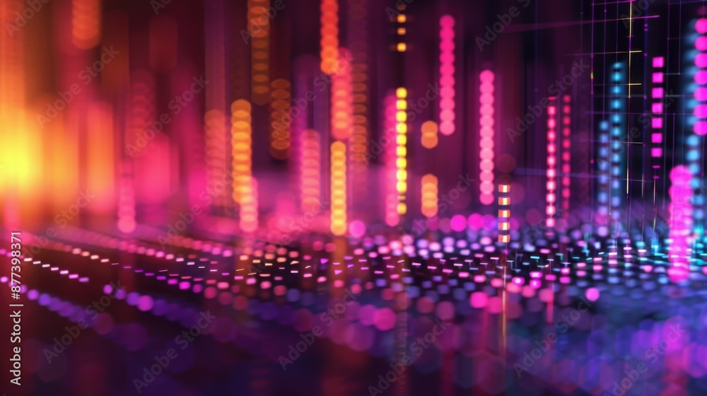 Fototapeta premium abstract digital sound equalizer. Linear wave-like sound.