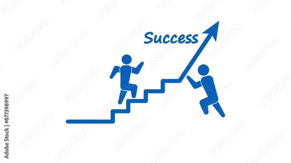 Animated A businessman who sets a goal and aims to increase sales. Business and success concept. Animated A businessman who sets a goal and aims to increase sales. Business and success concept.