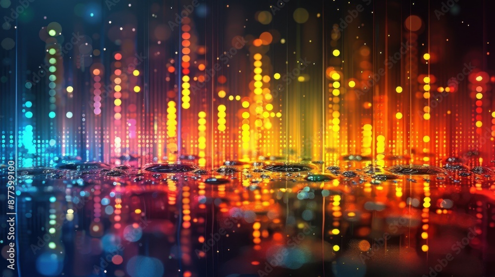 Obraz premium abstract digital sound equalizer. Linear wave-like sound.