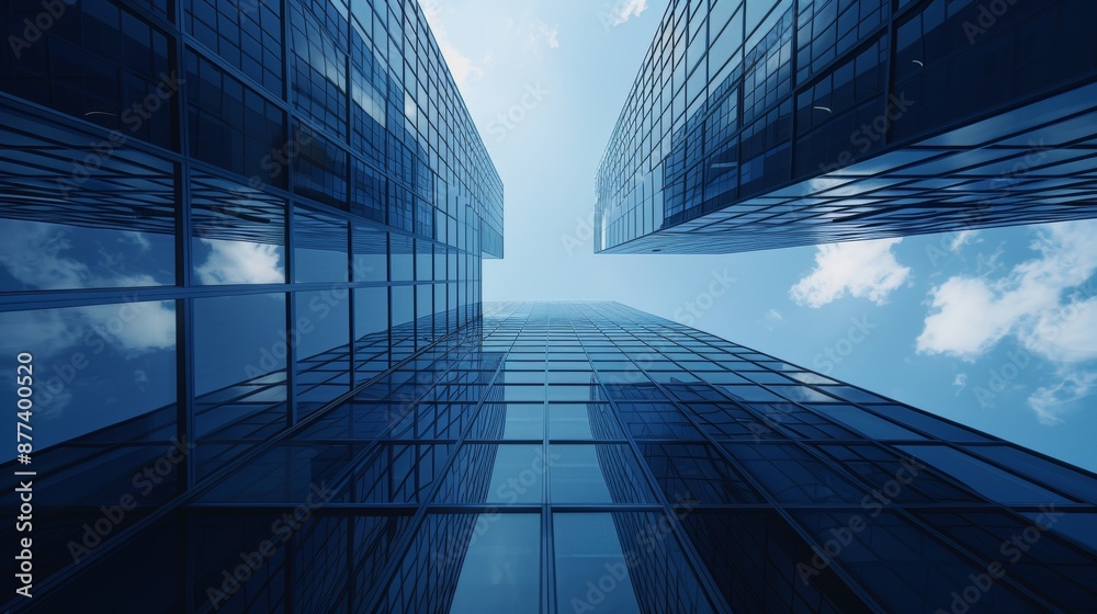 Looking Up at Blue Modern Office Building
Looking Up at Blue Modern Office Building