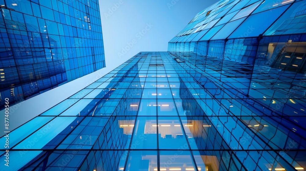 Looking Up at Blue Modern Office Building
Looking Up at Blue Modern Office Building