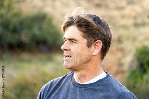 A man outside 
