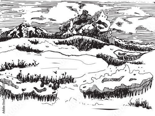 Drawing of a field