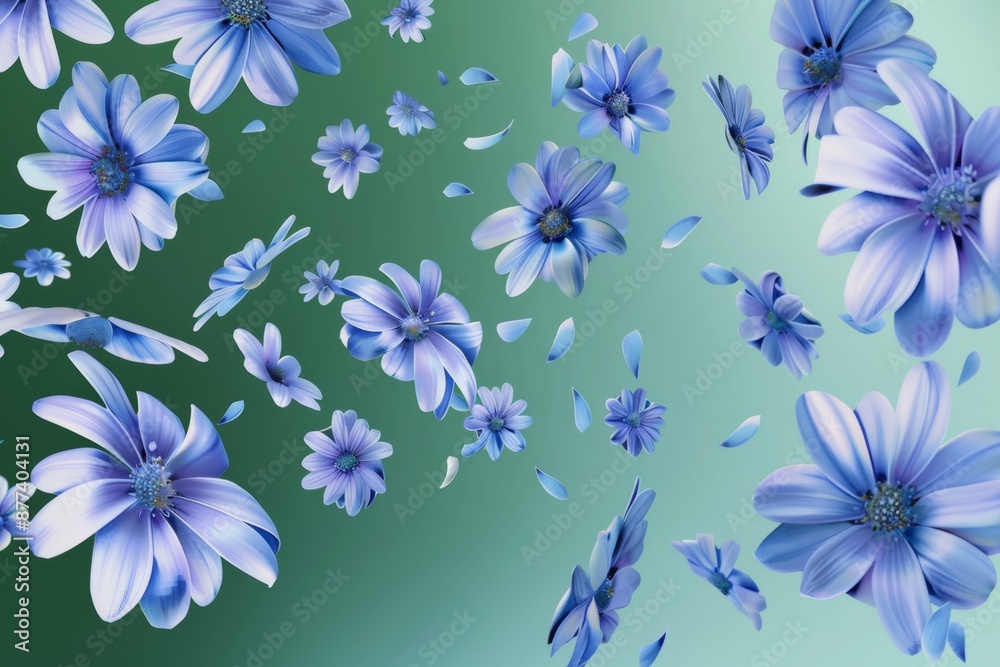 Obraz premium Deep blue cornflower field. illustration, design, drawing, postcard