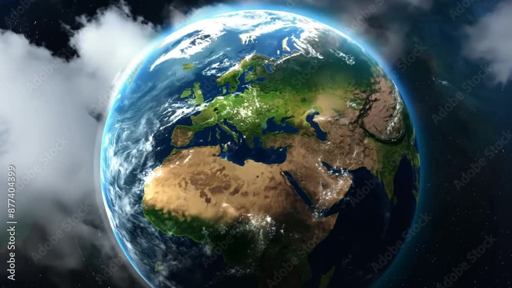 Earth From Space With Europe and Africa Visible Generative AI Earth From Space With Europe and Africa Visible Generative AI