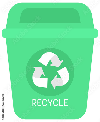 Kid hand drawn cute ecology world earth day elements recycle bin