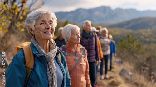 Senior Hikers Enjoying Mountain Views