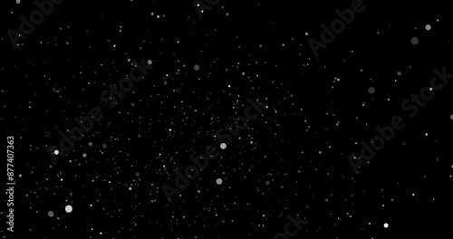 Floating dust particles rising up. Seamless loop animation on transparent background with alpha channel