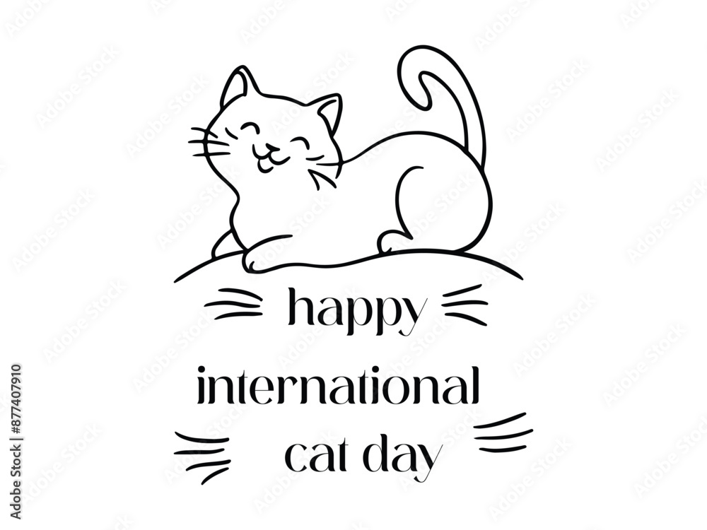 International Cat Day vector image.animal logo, cat logo. International Cat Day vector image.animal logo, cat logo.