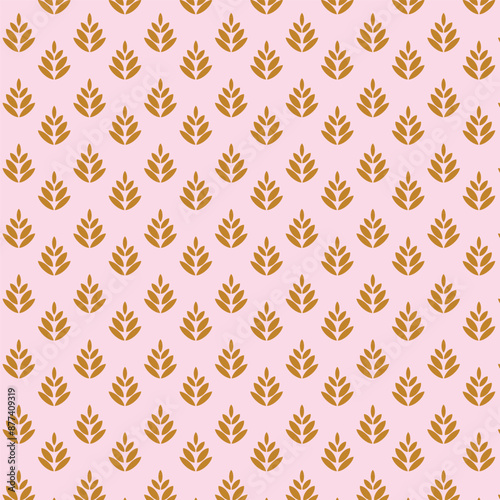 Luxury Wheat pattern. Abstract wheat vector background. Geometric damask textu