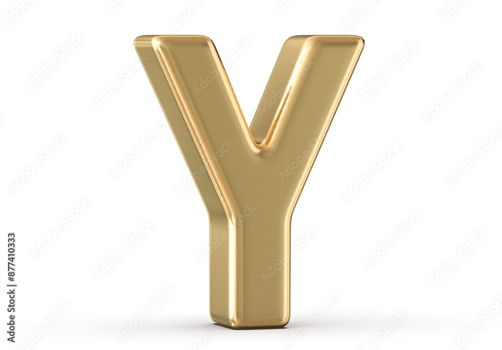 Golden 3D Font Letter Y Golden 3D Font Letter Y