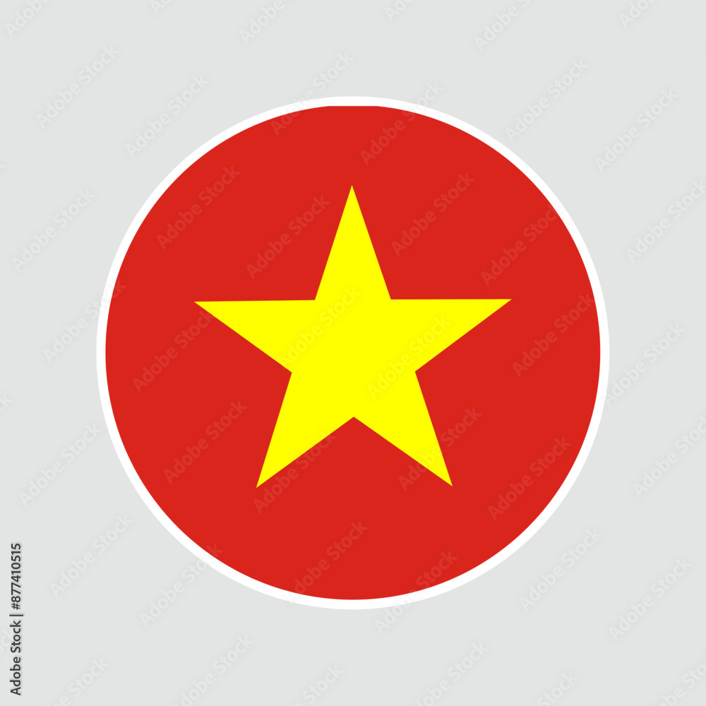 The flag of vietnam. Flag icon. Standard color. Round flag. Computer illustration. Digital illustration. Vector illustration. The flag of vietnam. Flag icon. Standard color. Round flag. Computer illustration. Digital illustration. Vector illustration.