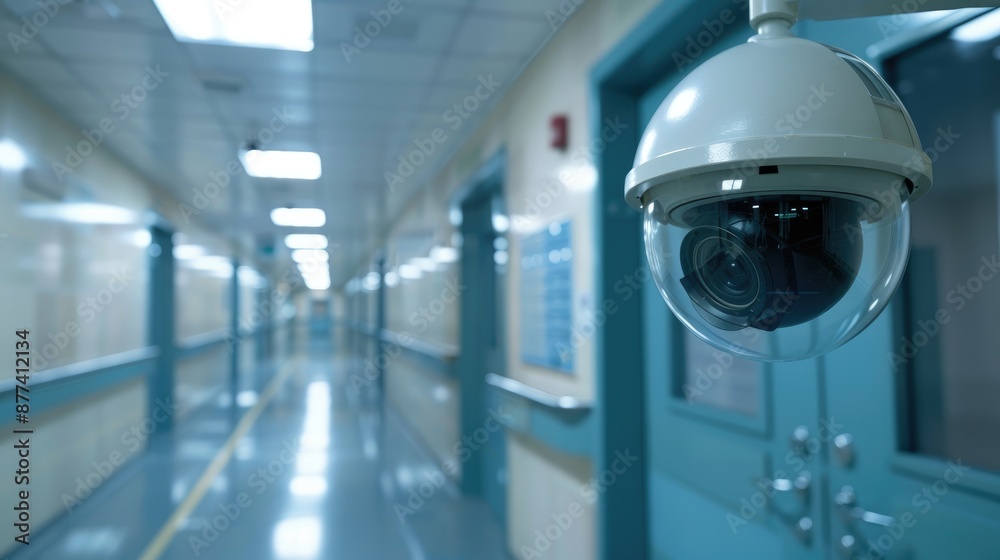 Dome camera CCTV in hospital for security with design space Dome camera CCTV in hospital for security with design space