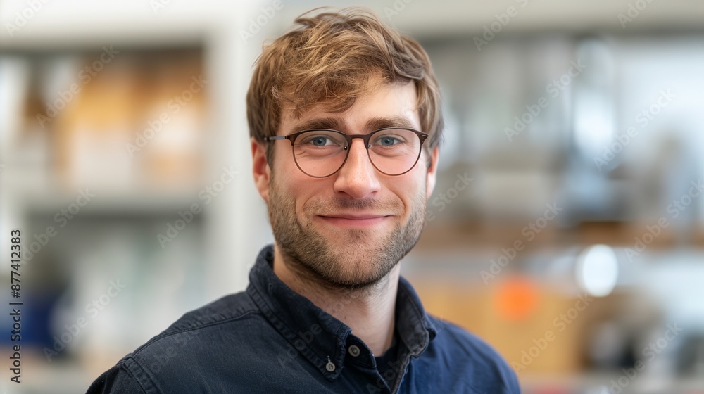 Obraz premium a man with glasses smiling