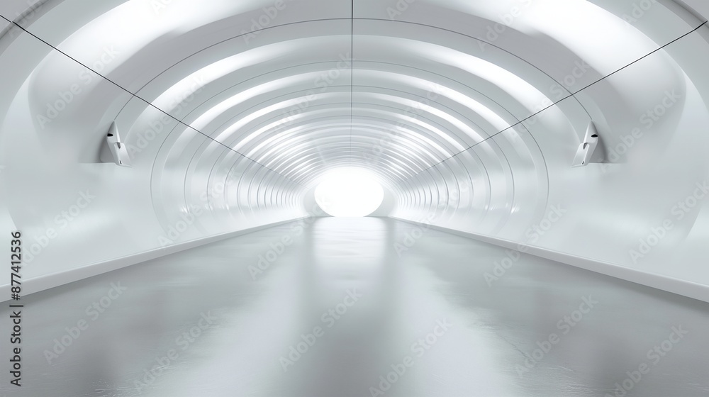 a white tunnel with a light at the end of it a white tunnel with a light at the end of it