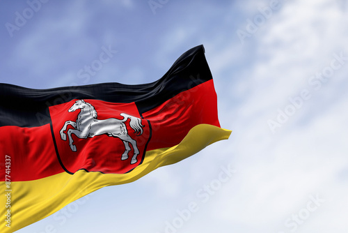 Canvas-taulu Close-up of Lower Saxony state flag waving