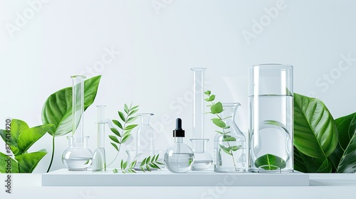 Wallpaper Mural Glassware and Greenery on a White Background Torontodigital.ca