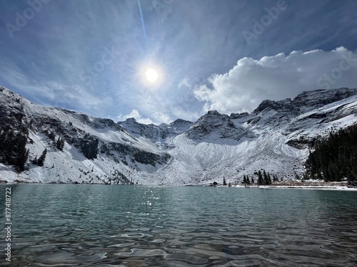 Photography Blue lake in front of mountains in Colorado