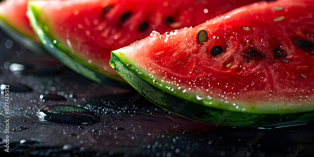 Watermelon sliced into slesses Watermelon sliced into slesses