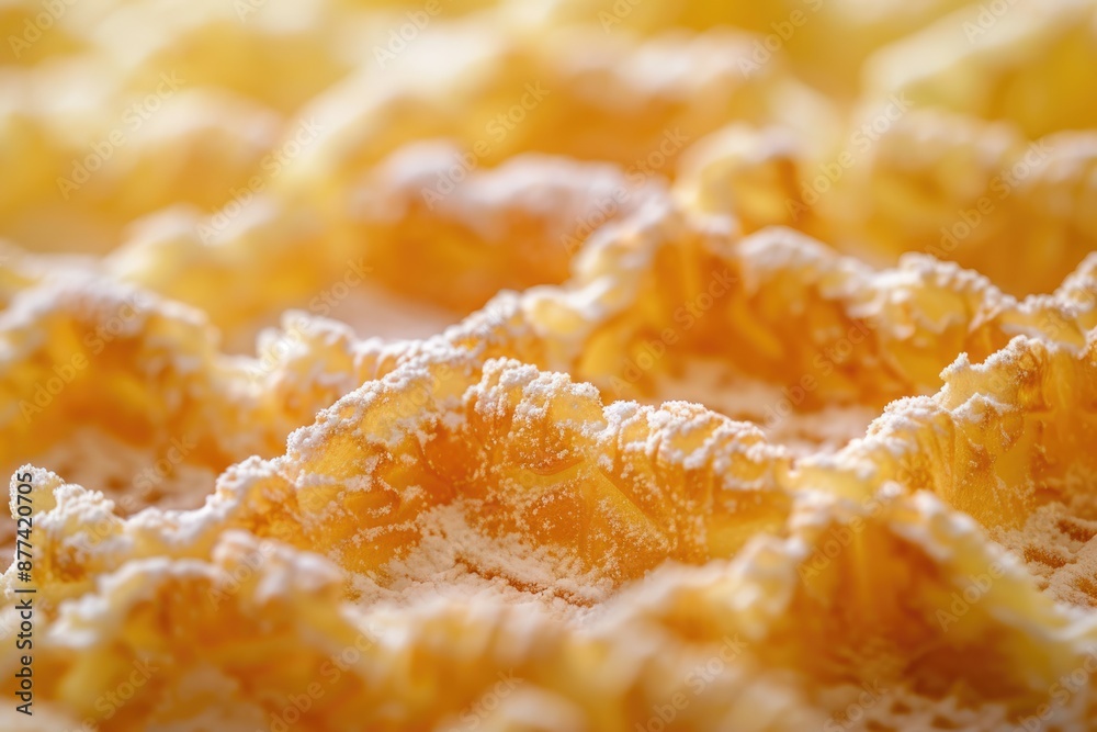 Waffle Texture. Closeup of Waffle Wafer with Bright Background