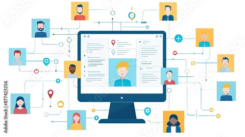 Online Network of People Connected by Technology