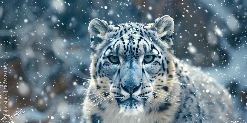 Fototapeta premium Snow leopard in nature