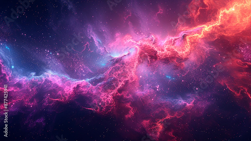 Fascinating spirit cosmic nebula in bright colors, ideal abstract background for wallpapers.