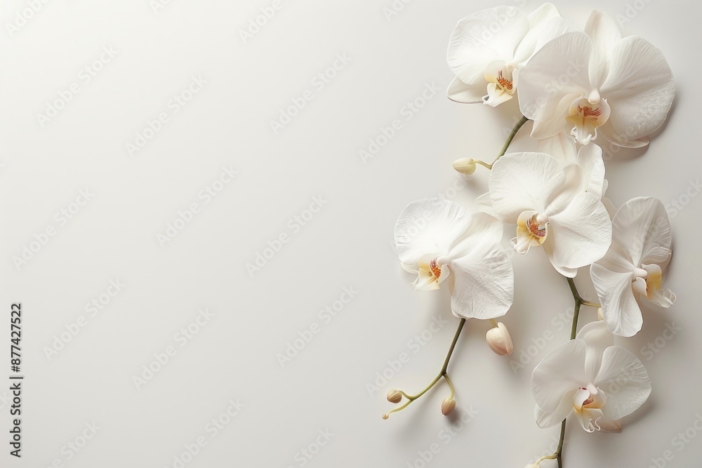 Obraz premium White orchid flowers on a single stem