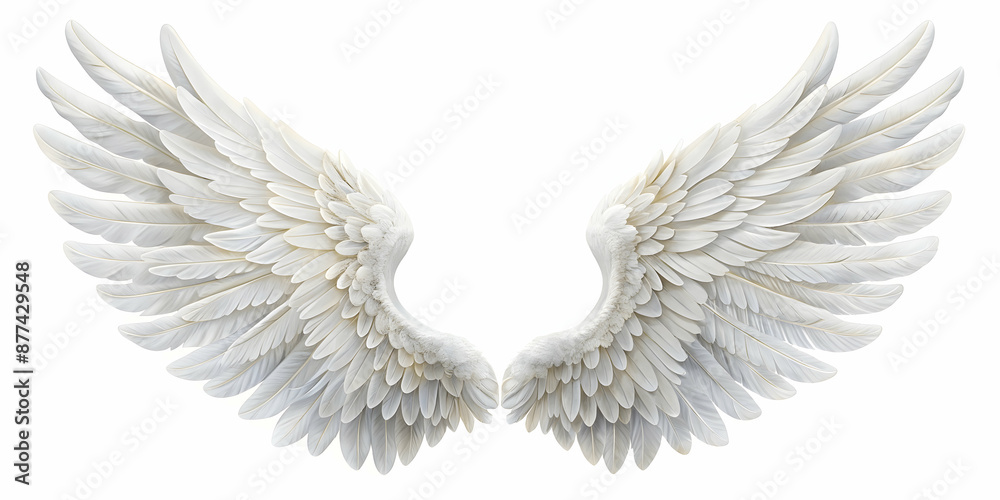 Obraz premium white wings on white background