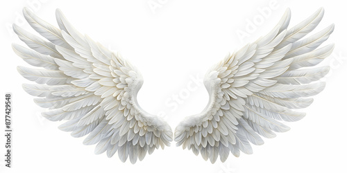 white wings on white background photo