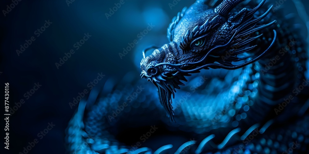 Naklejka premium 2024 is the Year of the Blue Dragon in the Chinese Zodiac. Concept Chinese Zodiac, Blue Dragon, 2024, Year, Cultural Traditions