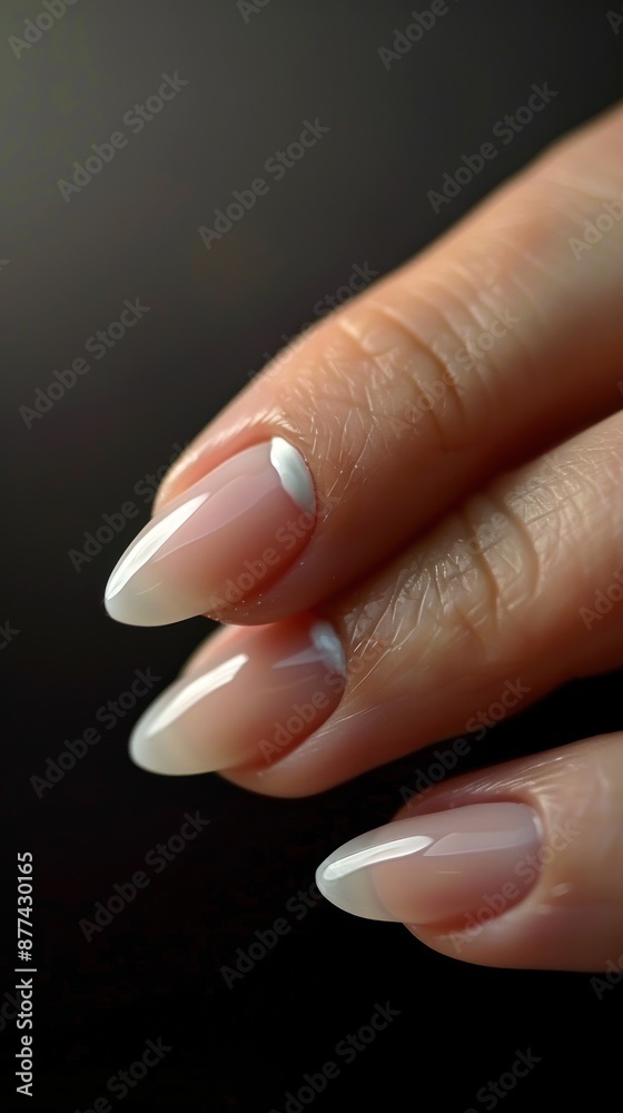 Close-up of Female Hand with Elegant French Manicure Close-up of Female Hand with Elegant French Manicure