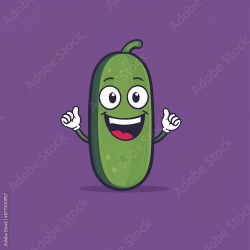 logo vector style icon of a cute cartoon cubumber on a flat color background