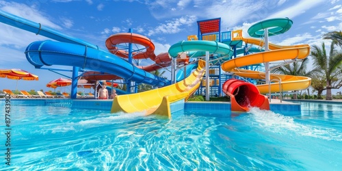 Wallpaper Mural Fun-filled Water ParkSlides, Pools, and Children HavingBlast Torontodigital.ca