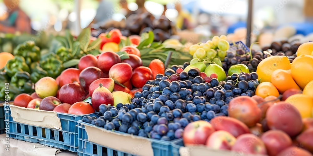 The vibrant produce at farmers markets is visually captivating for everyone. Concept Fresh Produce, Farmers Markets, Food Photography, Vibrant Colors, Natural Beauty The vibrant produce at farmers markets is visually captivating for everyone. Concept Fresh Produce, Farmers Markets, Food Photography, Vibrant Colors, Natural Beauty