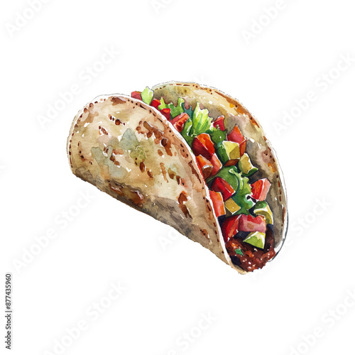 taco vector illustration in watercolor style