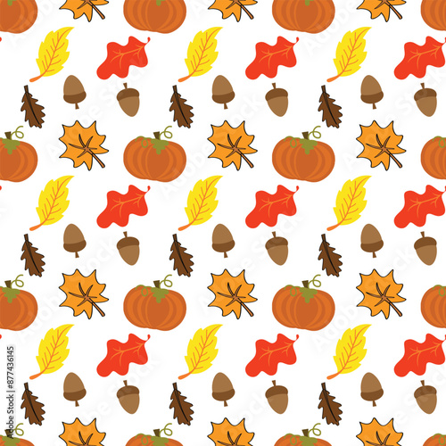 Autumn Is Here Seamless Vector Pattern Design