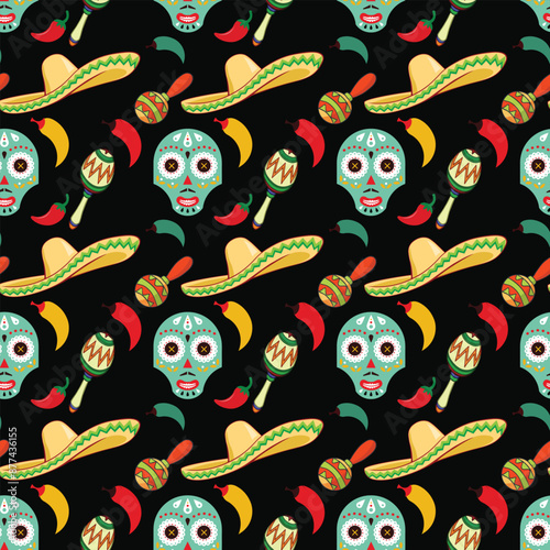 Eye Skulls Seamless Vector Pattern Design