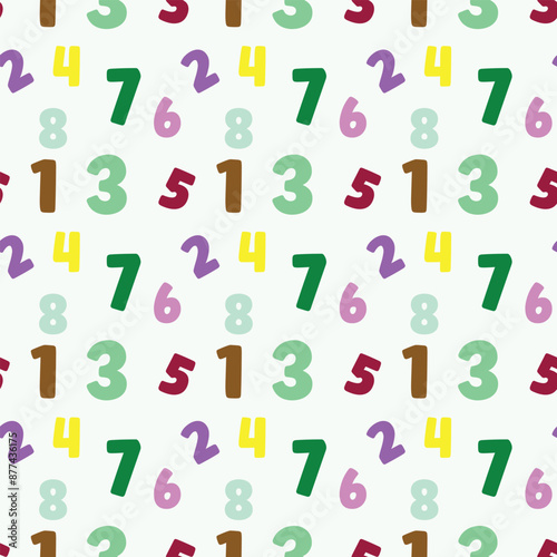 Back to school - Numbers Seamless Vector Pattern Design