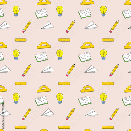 Back To School Doodles Seamless Vector Pattern Design