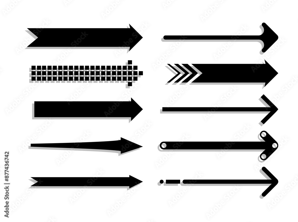 Set of black arrow pointing up. Arrow shape element. Vector Set of black arrow pointing up. Arrow shape element. Vector