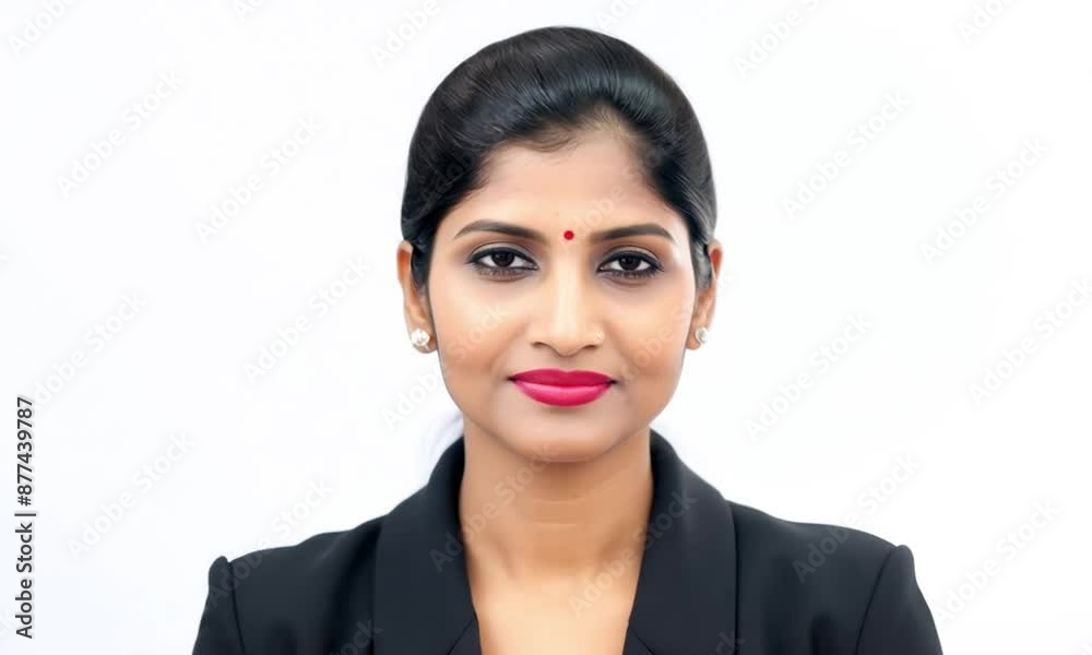 Professional businesswoman exudes confidence and professionalism in headshots against a white background, showcasing her leadership and success Professional businesswoman exudes confidence and professionalism in headshots against a white background, showcasing her leadership and success