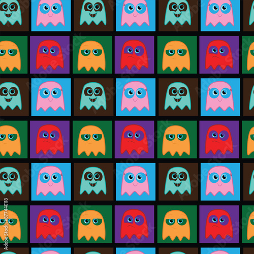 Ghost Game Seamless Vector Pattern Design