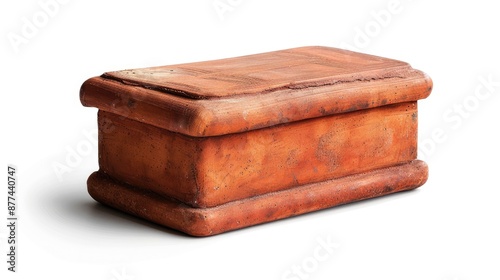 Clay made traditional multipurpose box isolated on white background