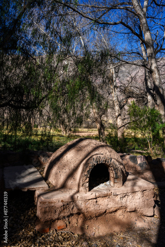 rural scene with a clay oven